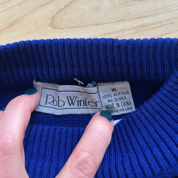 Vintage Rob Winter Knit Sweater - Mens Size XL - Picture 5 of 6